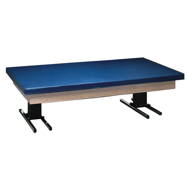 Bailey Professional Hi-Low Mat Tables Hi-Lo Mat Table, Raised Rim, 4'W x 7'L, Walnut Finish - 7524/WLNT/NA