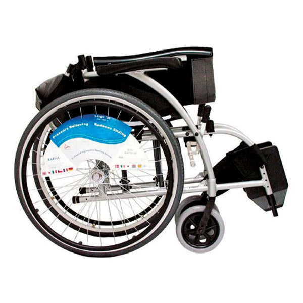 Karman Ultra-Lightweight Series 105 Ergonomic Wheelchair Wheelchair, 16"Wx17"D Seat, Silver Pearl - 712387