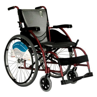 Karman Ultra-Lightweight Series 105 Ergonomic Wheelchair Wheelchair, 18"Wx17"D Seat, Red Rose - 712388