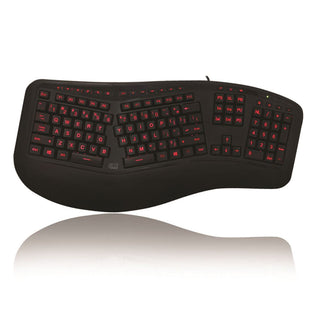 Adesso Tru-Form 150 3-Color Illuminated Ergonomic Keyboard Tru-Form 3-Color Illuminated USB Keyboard - 713450