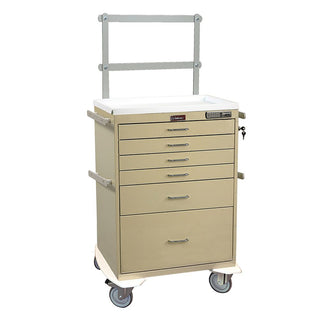 Harloff Classic Line 6-Drawer Anesthesia Cart, Push Button Lock Classic 6-Drawer Anesthesia Cart, Push-Button Lock, Burgundy - 926405/BURG/NA