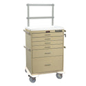 Harloff Classic Line 6-Drawer Anesthesia Cart, Push Button Lock Classic 6-Drawer Anesthesia Cart, Push-Button Lock, Red - 926405/RED/NA