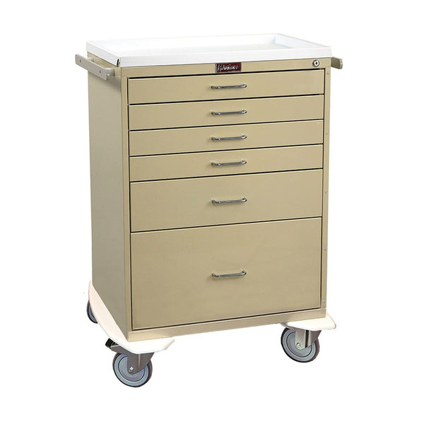 Harloff Classic Line 6-Drawer Anesthesia Cart, Key Lock Classic 6-Drawer Anesthesia Cart, Key Lock, Mauve - 926406/MAUVE/NA