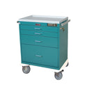 Harloff Classic Line 4-Drawer Workstation Cart, Push-Button Lock Classic 4-Drawer Workstation Cart, Push-Button Lock, Teal - 926409/TEAL/NA