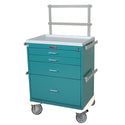 Harloff Classic Line 4-Drawer Workstation Cart, Key Lock Classic 4-Drawer Workstation Cart w/Specialty Pkg, Light Blue - 926411/LBLUE/NA