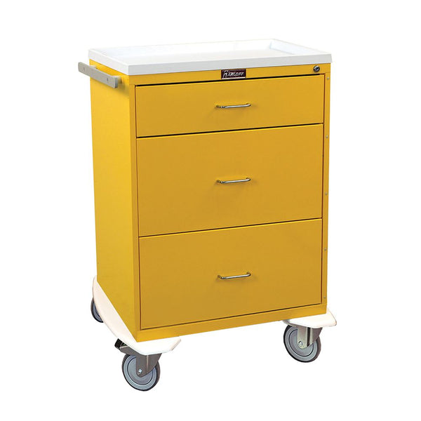 Harloff Classic Line 3-Drawer Isolation/Infection Control Cart Classic 3- Drawer Infection Control Cart, Push-Button Lock, Hammer Green - 926480/HAMGRN/NA