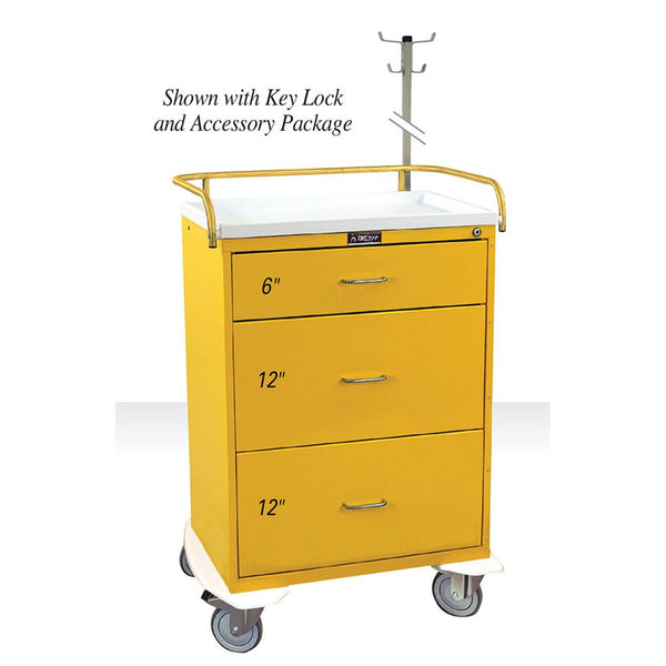 Harloff Classic Line 3-Drawer Isolation/Infection Control Cart Classic 3- Drawer Infection Control Cart, Push-Button Lock, Light Blue - 926480/LBLUE/NA