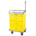 Harloff Classic Line 4-Drawer Isolation/Infection Control Cart w/Accessory Package Classic 4-Drawer Infection Control Cart w/Accessory Pkg., Yellow - 926484/YEL/NA