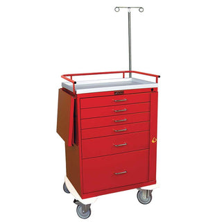 Harloff Classic Line 6-Drawer Tall Emergency Cart Classic 6-Drawer Tall ER Cart w/Specialty Pkg., Burgundy - 926502/BURG/NA