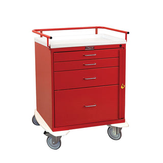 Harloff Classic Line 4-Drawer Emergency Cart Classic 4-Drawer Emergency Cart, Red - 926505/RED/NA