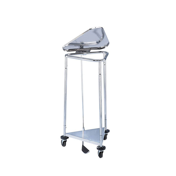 Blickman Triangular Hamper with Tilt-Top Lid Triangle Hamper, Stainless Steel with LId and Foot Pedal - 926895