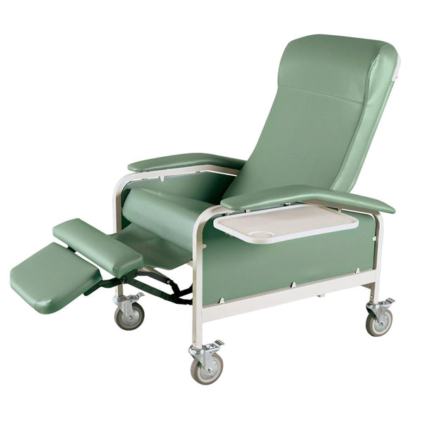 Winco Cardiac Care Cliner Care Cliner, Drop Arm, Plastic Casters, Grey - 922868/GREY/NA