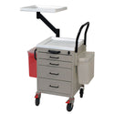 Harloff 4-Drawer IV Start Cart w/Articulating Arm IV Start Cart, 4 Drawers w/Articulating Arm, Light Grey - 936676/LTGRY/NA