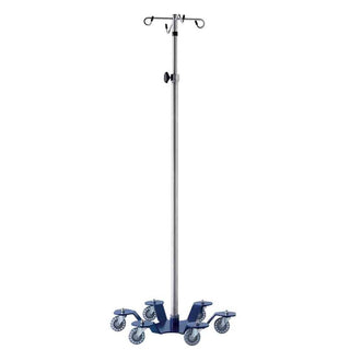 Blickman Low Center of Gravity IV Stands IV Stand, Chrome, 6-Hook - 937876