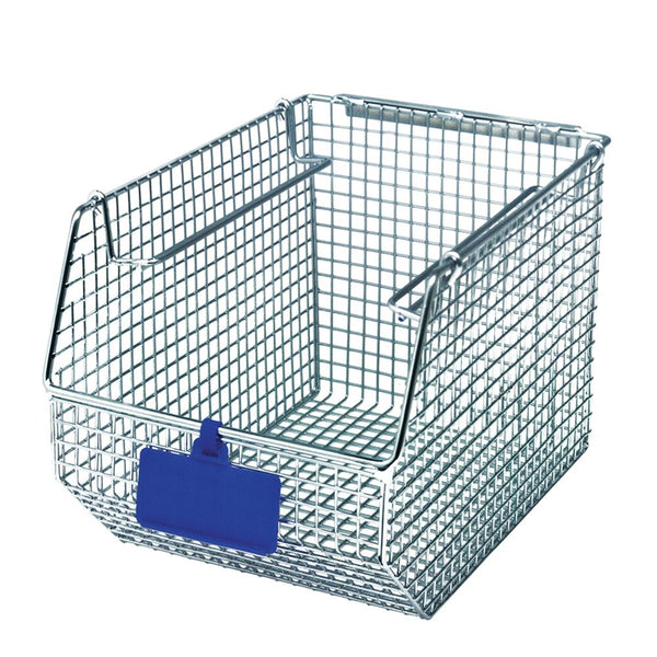 Quantum Chrome Wire Louvered Panels and Mesh Stack and Hang Bins Mesh Stack/Hang Bin, 4-3/4"W x 4"H x 11"D, cs/10 - 960557