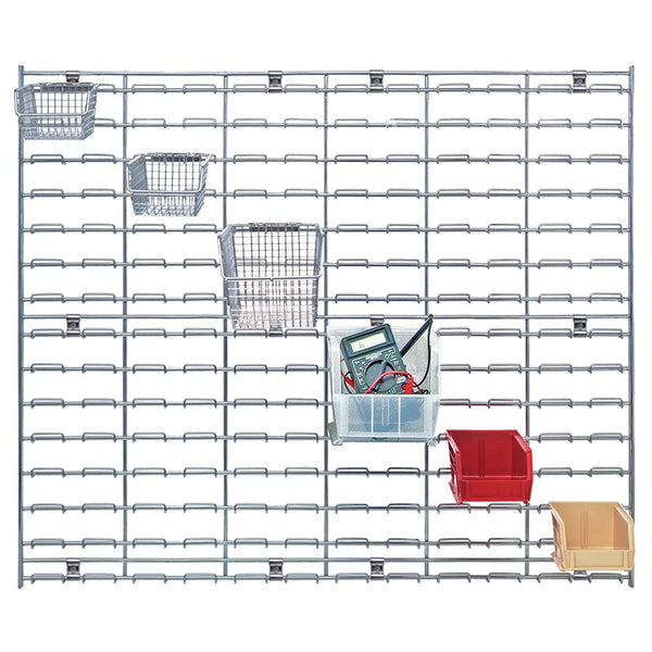 Quantum Chrome Wire Louvered Panels and Mesh Stack and Hang Bins One Hanger Pair (for - 938009, - 938010) - 938017