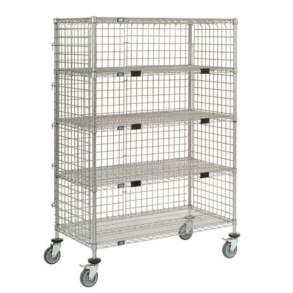 Enclosed Wire Shelf Carts Enclosed Wire Shelf Cart, 21"W x 36"D x 69"H - 938060