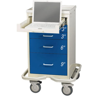 AliMed 5-Drawer Mini Tower Computer Cart 5-Drawer Mini Tower Computer Cart, Two-Tone Slate Blue - 938633/SBL/TT