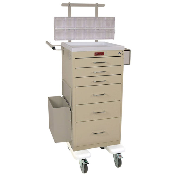 Harloff 6-Drawer Phlebotomy Cart 6-Drawer Phlebotomy Cart, Key Lock, Burgundy - 938780/BUR/NA