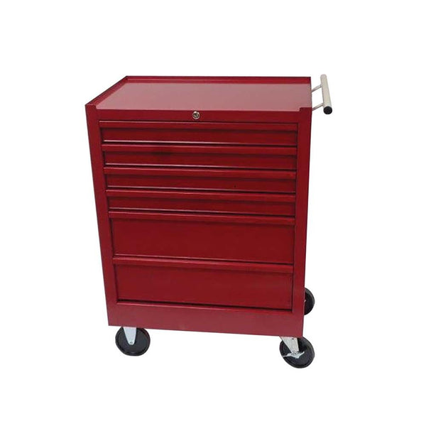 AliMed 6-Drawer Economy Treatment Cart with Push Handle Economy Treatment Cart, 6-Drawer with Push Handle, Red - 960632