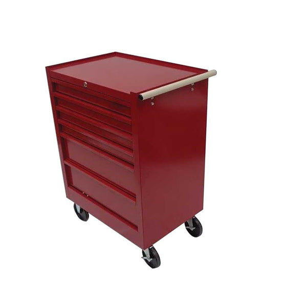 AliMed 6-Drawer Economy Treatment Cart with Push Handle Economy Treatment Cart, 6-Drawer with Push Handle, Red - 960632