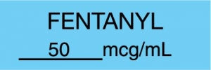 Medline Anesthesia Syringe Labels - Fentanyl Blue 50 mcg / mL Tape - AT28D