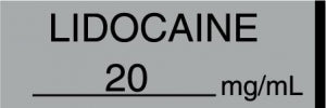 Medline Anesthesia Syringe Labels - Lidocaine Gray 20 mg / mL Tape - AT39J