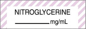 Medline Anesthesia Syringe Labels - Nitroglycerine Lavender-Striped mg / mL Tape - AT45