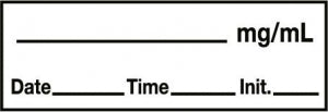 Medline Anesthesia Syringe Labels - White mg / mL Tape - ATX127