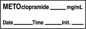 Medline Anesthesia Syringe Labels - Metoclopramide White mg / mL Tape - ATX1383W