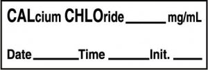 Medline Anesthesia Syringe Labels - Calcium Chloride White mg / mL Tape - ATX143