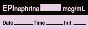 Medline Anesthesia Syringe Labels - Epinephrine Lavender mcg / mL Tape - ATX24B