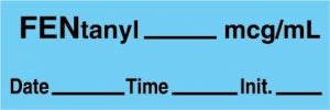 Medline Anesthesia Syringe Labels - Fentanyl Blue mcg / mL Tape - ATX28B