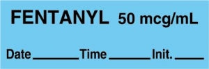 Medline Anesthesia Syringe Labels - Fentanyl Blue 50 mcg / mL Tape - ATX28D