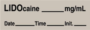 Medline Anesthesia Syringe Labels - Lidocaine Gray mg / mL Tape - ATX39