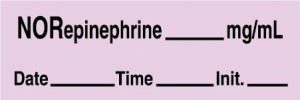 Medline Anesthesia Syringe Labels - Norepinephrine Lavender mg / mL Tape - ATX430