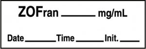 Medline Anesthesia Syringe Labels - Zofran White mg / mL Tape - ATX742