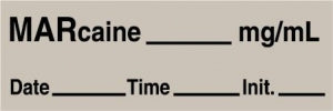 Medline Anesthesia Syringe Labels - Marcaine Gray mg / mL Tape - ATX80