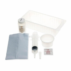 Medline Sterile Piston Irrigation Syringe Tray with Saline - Irrigation Trays with 60 mL Piston Syringe, Alcohol, 100 mL 0.9% Saline and Tyvek Lid - DYNC2303