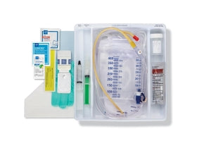 Medline Silicone-Elastomer Latex 1-Layer Foley Catheter Tray / Urine Meter - One-Layer Tray with 400 mL Urine Meter with 2, 500 mL Drain Bag and Silicone-Elastomer Coated Latex Foley Catheter, 18 Fr, 10 mL - DYND160218