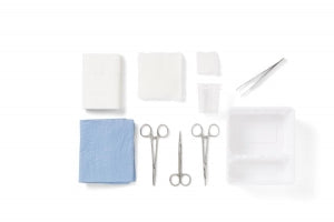 Medline Laceration Trays with Floor-Grade Instruments - Laceration Tray, No Needle or Syringe - DYNJ03004