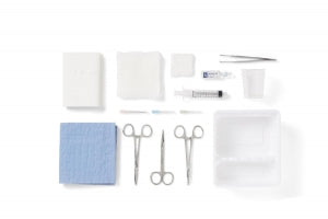 Medline Laceration Trays with Floor-Grade Instruments - Laceration Tray with Lidocaine - DYNJ03005