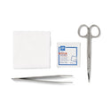 Medline Floor Grade Suture Removal Trays - Suture Removal Tray with Stainless Steel Iris Scissors and Adson Forceps - DYNJ07254A