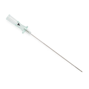 Medline Angiography Introducer Needles, 21G - Angiography 21G x 2.75" (7 cm) Echogenic Introducer Needle, Bevel Indicator, Thin Wall, Green Hub - DYNJNDLI217E