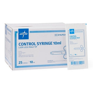 Medline Low-Pressure Medication Control Syringes - Low-Pressure Medication Control Syringes with Thumb-Ring Style Plunger, Fixed Male Luer Lock Fitting, 10 mL - DYNJPOLYCON1