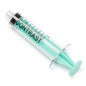 Medline High-Pressure Medication Colored Syringes, 10 mL - Sterile High-Pressure Pre-Labeled Contrast Syringe with Fixed Male Luer Lock Fitting, 10 mL, Green - DYNJSYRCT10G