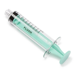 Medline High-Pressure Medication Colored Syringes, 10 mL - Sterile High-Pressure Pre-Labeled Flush Syringe with Fixed Male Luer Lock Fitting, 10 mL, Green - DYNJSYRFLS10G