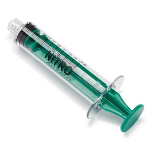 Medline High-Pressure Medication Colored Syringes, 10 mL - Sterile High-Pressure Pre-Labeled Nitro Syringe with Fixed Male Luer Lock Fitting, 10 mL, Dark Green - DYNJSYRNT10DG