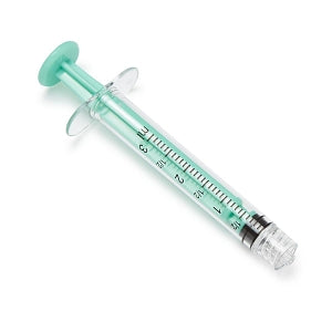 Medline Sterile Colored Medication Syringes, 3 mL - High-Pressure Polycarbonate Medication Syringe with Fixed Male Luer Lock Fitting, 3 mL, Green - DYNJSYRPC03G