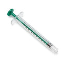 Medline Sterile Colored Medication Syringes, 1 mL - High-Pressure Polycarbonate Medication Syringe with Fixed Male Luer Lock Fitting, 1 mL, Dark Green - DYNJSYRPC1DG